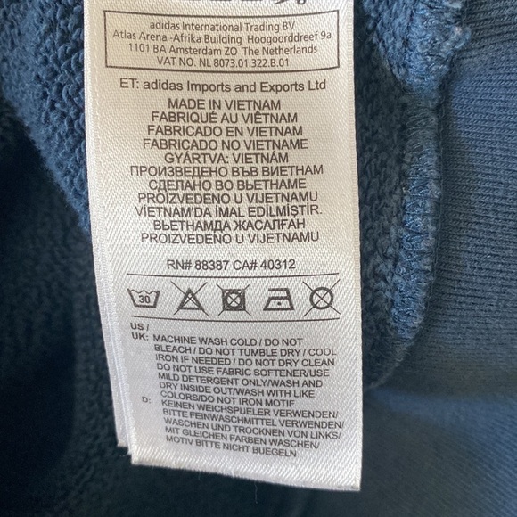 ADIDAS 3 Stripe Cropped Sweatshirt Hoodie - Picture 8 of 10